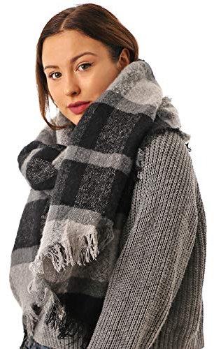 Style Slice Women's Tartan Scarf Thick Warm Blanket Ladies Scarves, Plaid Check Long Large Oversized Soft Shawl and Wrap Christmas Gifts for Women