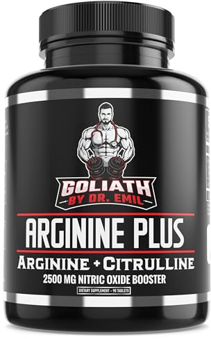 Dr. Emil's ARGININE Plus - L Arginine + L Citrulline - 2500 MG High Dose NO Booster Tablets - Nitric Oxide Supplement for Vascularity and Heart Health (Arginine AAKG and Citrulline Malate 2:1)