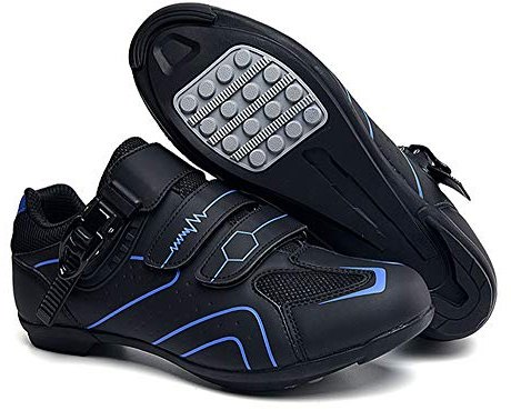 Earnmore Chaussures de Cyclisme Antidérapantes pour Vélo de Route et de Montagne, en Fibre de Carbone Respirantes, Sport Assistées avec Bandes Réfléchissantes