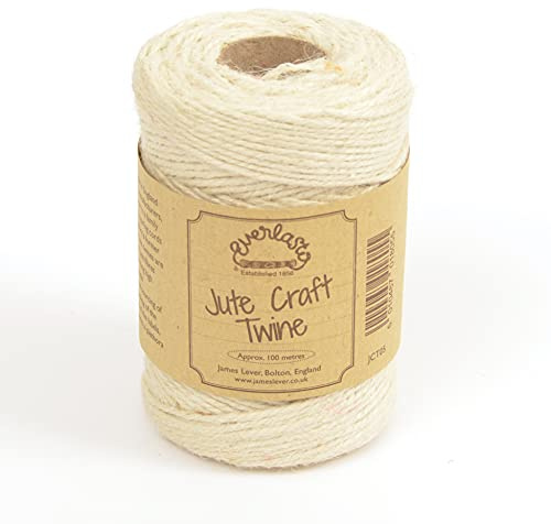 EVERLASTO NATURAL COLOURED JUTE CRAFT TWINE 100M SPOOLS (ALMOND)