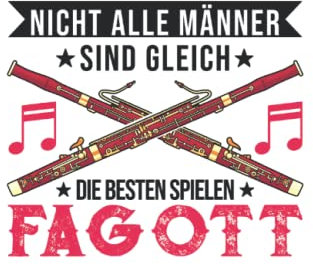 Fagott Notizbuch: Fagott Mann Fagottist Fagottspieler / 6x9 Zoll / 120 karierte Seiten Seiten