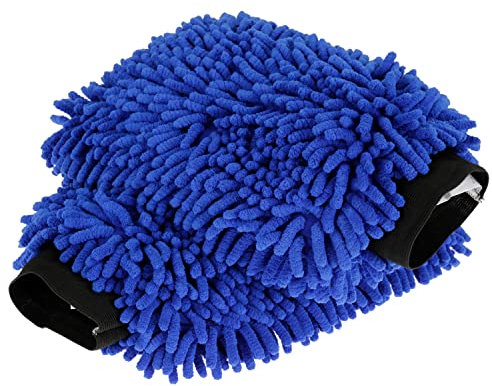 Mikrofaser Auto-Waschhandschuh - schonende Auto- & Motorrad Pflege - weicher Wasch Handschuh für Lack, Glas, Spiegel, Amatur und Felgen - reinigungzubehör reinigungsbedarf