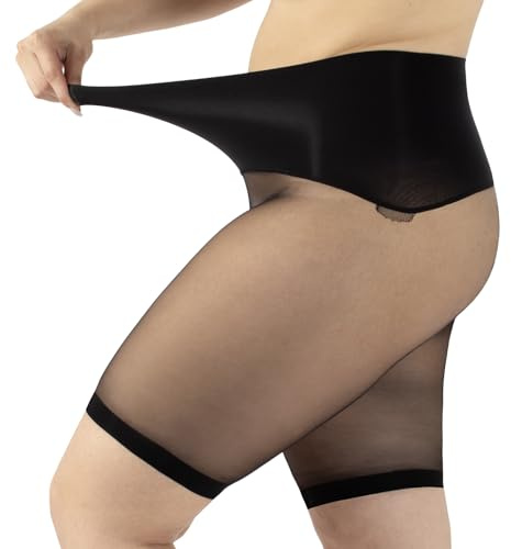 CALZITALY Spets Underrock, Cykelshorts för damer, Sömlösa shorts med spets | 15/50 DEN | Svart, Hudfärg | S, M, L, XL | Tillverkades i Italien, S