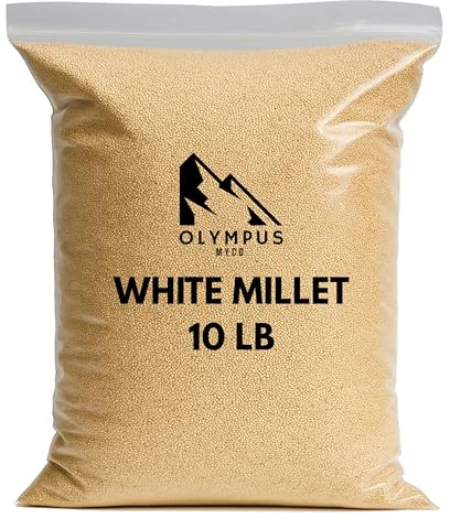 Olympus Myco White Proso Millet Seed, All-Natural Non-GMO Premium Wild Bird Food for Finches, Doves, Songbirds, Buntings & More (10 lb)