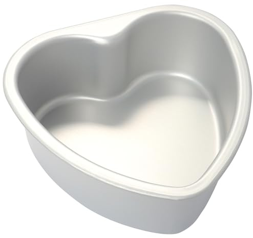 Gvhntk Heart Shaped Cake Pan 6 Inch Aluminum Cake Pans Heart Cake Tin Baking Cake Mold for Valentine's Weddings Birthday Party