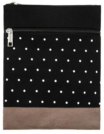 Leoberg Crossbag Tasche in verschiedenen Farben und Designs - Schultertasche aus Baumwolle in 302097-Schwarz-31