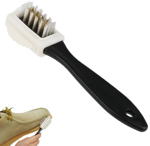 1 Pcs Suede Brush for Shoes,4-Sided Nubuck Shoes Brush,Nubuck And Multifunctional 4-Sided Cleaning Shoes Brush for Suede Leather Boots Cleaning(Brass And Nylon Bristle)
