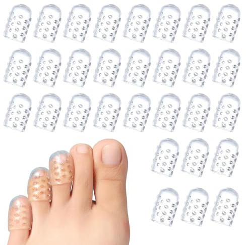 30 Pièces Silicone Protège Orteils,Petits Protège-Orteils,Protège Orteils Protections,Couvre-Orteils Rembourrés,Anti-Friction Capuchons D'orteils,Pour Ampoules Ongles Soulager Pied La Douleur