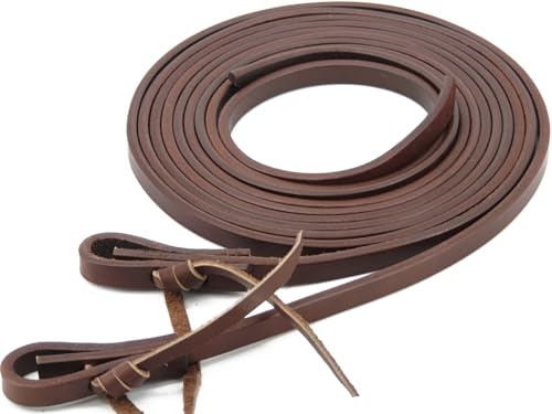 Jeereal Extra Heavy Harness Split Reins, Heavy Oil Weighted,Broken in,1/2 Width Supple Leather Reins (1/2 x 7')
