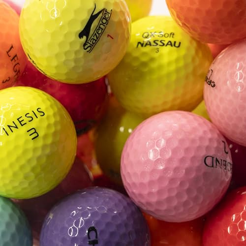 Horslimits Balles de Golf d'occasion, Mix Marques Green's, Maxfli, Pinnacle, Nassau, Lot de 50, Qualité AAA/AA, Couleurs Assorties