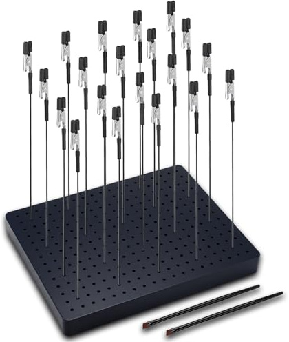 Siblaies Accesorios de modelismo, 20 x colores base, 2 cepillos y 1 base. Pinzas de cocodrilo de tercera mano resistentes y estables. Ideal para modelado, herramienta de aerógrafo y soldadura de mano