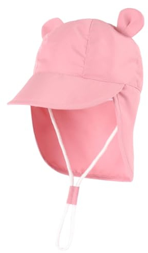 DRESHOW Cappellino da Sole per Bambini Cappello Estivo Bambino Cappellino da Spiaggia con Orsetto per Ragazzi e Ragazze con Protezione per il Collo per Attività All'aperto