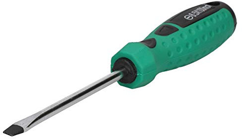 6.5mm x 100mm Slotted Flat Headed Screwdriver with Magnetic Tip Rubber Handle