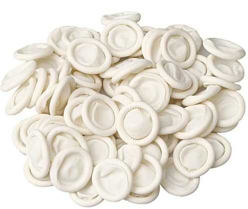 ZHIYE Finger Cot, approxi 300pcs Latex Anti-Static Finger Covers Finger Tip Rubber Protect Keeping Dressing Dry and Clean Disposable Finger Gloves White