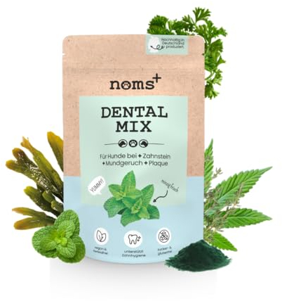 noms+ Dentalmix - Zahnpflege Pulver für Hunde – Natürliches Mittel gegen Zahnstein, Plaque & Mundgeruch Hund – Effektive Zahnreinigung gegen Zahnbelag bei Hunden