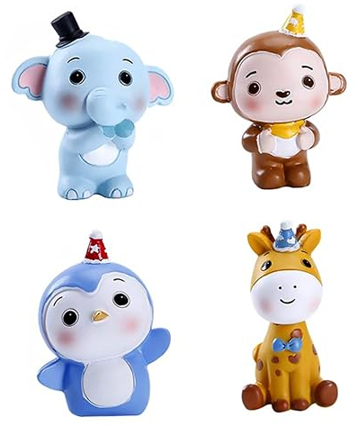KONTONTY 4 Stück Tortendekoration Für Kinder Geburtstagstorte Spielzeug Affenfiguren Spielzeug Für Kinder Zylinder Für Kinder Tortenaufleger Ornamente Mini-spielzeug Karikatur Harz