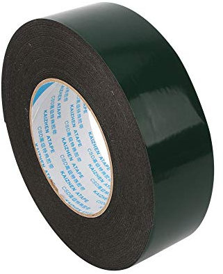 KIMISS Ruban Adhésif Double Face en Mousse PE Solide, 1 Mm d'épaisseur, Support Vert, Couleur Noire, 40 Mm de Large X 10 M de Long – Idéal pour l'artisanat, le Montage et les