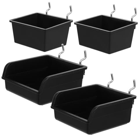 ROMISBABA 4pièces Organisateurs De Bacs Pour Panneau Perforé Rangement Mural Outils Support Pour Et Accessoires Pour Garage Et Atelier