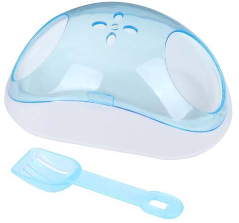 DOITOOL Set Bagno di Sabbia per Criceti e Cincillà con Paletta Vasca in Plastica Resistente e Design Anti-Ribaltamento per Alleviare Stress e attività di Piccoli Animali Colore Casuale