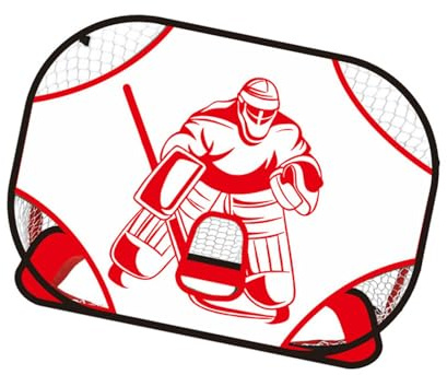 Zuoeay Eccellente rete per allenamento del portiere di hockey su ghiaccio per esercizi di tiro accurati, uso interno ed esterno, porta da hockey con motivo portiere