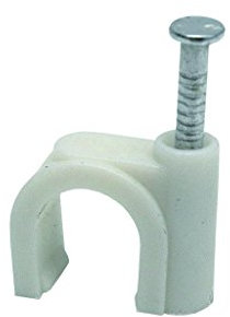 Grapa de plástico con clavo para cable redondo | Medida 7 mm | Envase 200 uds