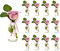 Lot de 12 Bouteilles en Verre Style Maison de Campagne - Vase décoratif de Table - pour Mariage - Rose