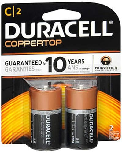 Duracell PGD MN1400B2Z Coppertop Retail Battery, Alkaline, C Size (Pack of 2)