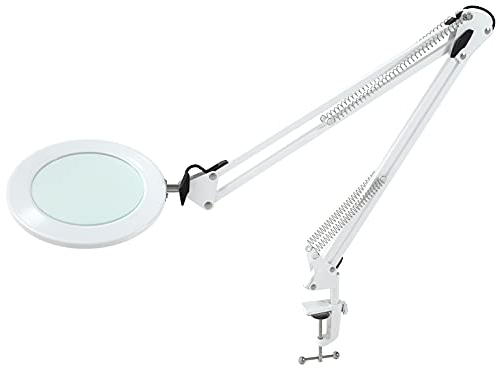 Beyamz Magnifying Lamp / 105 mm 2.25X Magnifying Glass / 3 Modes 10-Level Dimmable / 750 LM / 90cm Working Radius/USB Adaptor Included