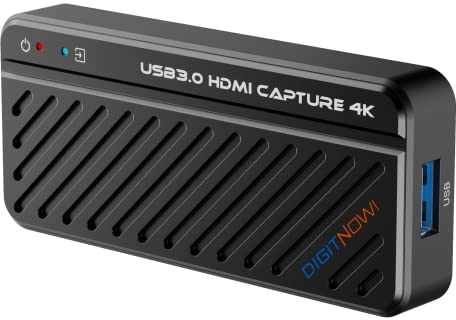 DIGITNOW! Carte de capture vidéo, capture de jeu HDMI 4K, passage sans décalage, enregistreur vidéo USB 3.0 pour jeux, streaming, PS5/PS4, Xbox Series X/S, Switch