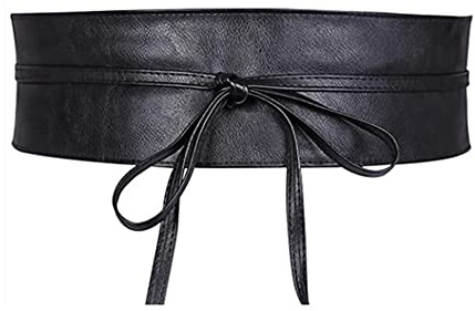 Voarge Cinturón de cuero, para las mujeres, cinturón de vestido, Cinturón de Mujer Ancha de Cuero sintética, para Vestido (S-M, Negro)