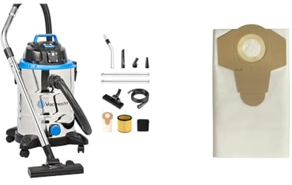 Vacmaster VQ1530SFDC 1500W 30L Nass Trockensauger +Staubsauger Beutel für Nass Trockensauger - 30-Liter x 5 Beutel