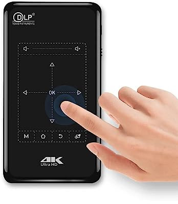 SZKJ P09 1080P 4K Supported 2000 Lumens Portable Projector, Android 9.0 WiFi Bluetooth Mini Projector, RAM:1G ROM: 8GB