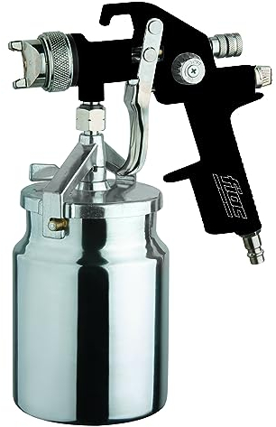 FIAC Pistolet à pulvérisation pour Peinture modèle 1865, aérographe Semi-Professionnel avec réservoir de Peinture 1L, buse en INOX, Pression Max 3 Bar