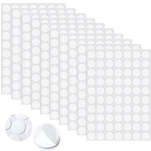 Autocollants à points collants double face - 700 pièces de ruban adhésif transparent à points ronds de 10 mm, point de colle photo transparent sans trace pour la décoration artisanale bricolage