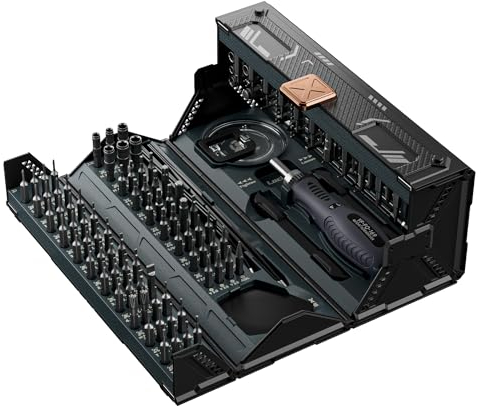 JAKEMY 180 in 1 Ratchet Screwdriver Set Precision Mechanic Repair Tool with Screw Extractor Set for Laptop, iPhone, iPad, Switch, PS5, Xbox, Mobile Phone, Macbook, Computer, Glasses, Watches