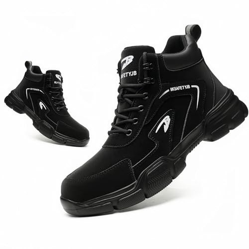 ZSDZSZ Steel Toe Cap Boots Mens Waterproof Safety Boots Women Lightweight Safety Trainers Non Slip Work Boots