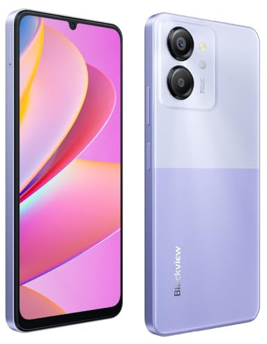 Blackview Color 8 Smartphone Unlocked, 16GB+128GB, 50MP+8MP Camera, 6.75 HD+ 90Hz Rate Screen, 6000mAh Battery, Three Card Slots, Android 13 Mobile Phone, Smart-K Box Speaker, GPS Purple