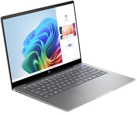 HP OmniBook X Next Gen AI Ordinateur portable, Qualcomm Snapdragon X Elite X1E-78-100 (12 C) avec NPU dédié pour l'IA, 45 NPU TOPS, Copilot+, écran tactile 14 2,2K, RAM 16 Go, SSD 1 To, Win11, argent