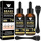 2 Pezzi Siero per la Crescita Della Barba, Con Rullo da Barba, Kit Crescita Barba, Olio per Crescita Barba, Stimola la Crescita di Barba/Capelli, Regalo per Marito/Padre/Uomini