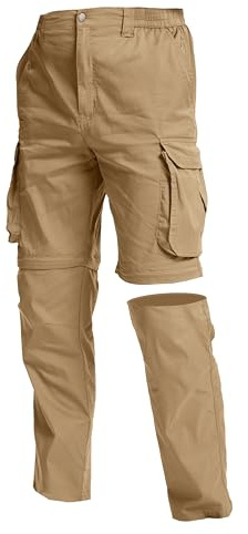 NATUVENIX Men's Hiking Convertible Pants: Fishing Pants for Men Zip Off