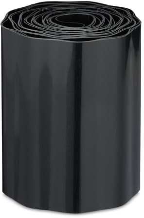 Relaxdays Rasenkante, 20 cm x 9 m, zur Beeteinfassung & Umrandung von Wegen, Flexibles Rasenband, Kunststoff, schwarz