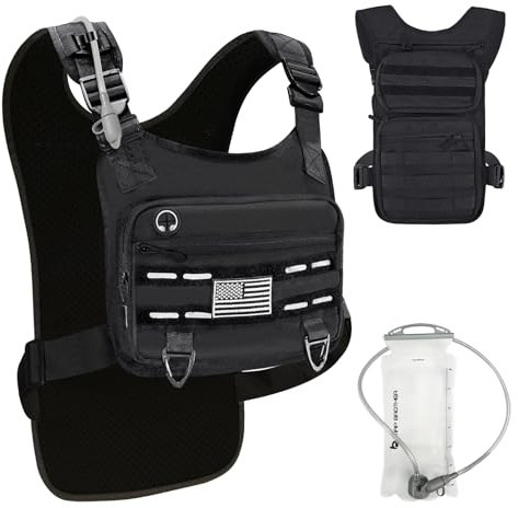 PORTHOLIC Running Vest for Women Men with 1.5L Water Bladder | Adjustable Hydration Vest|Reflective | Lightweight | Muti-Pockets | Breathable for Running Accessories for Hiking