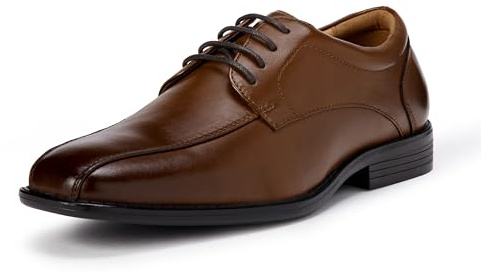 Amazon Essentials Men's Twin Seam Square Toe Derby Dress Shoes, Tan, 10