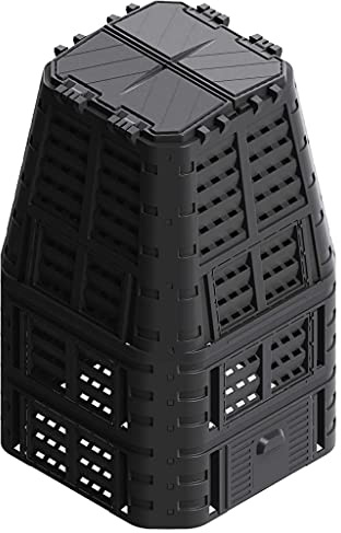 Generico Compostiera da Giardino Nera 93,3x93,3x146 cm 1000 L,Nero,15.25kg,146278