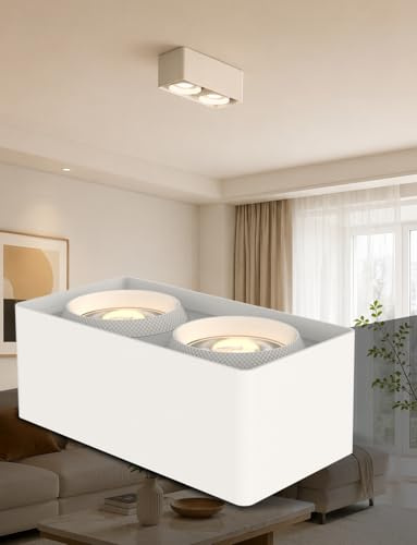 Faretto da soffitto a LED piatto con grande superficie luminosa, 18 W, luce bianca calda, 230 V, angolo di diffusione 36°, in alluminio, per camera da letto, soggiorno e studio, illuminazione interna