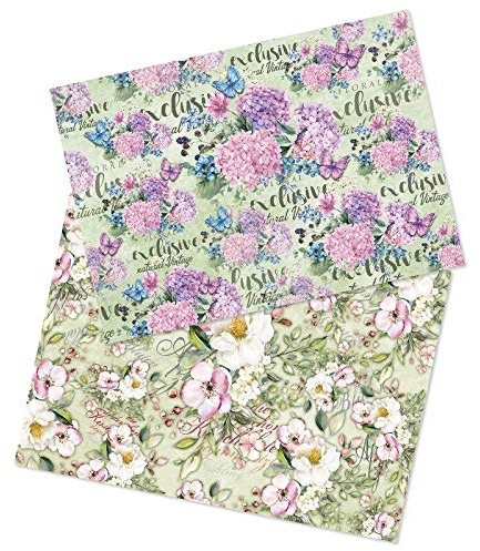 Ideen mit Herz - 2 hojas papel de arroz de precioso decoupage, DIN A4, 2 diseños diferentes, vintage, Navidad, etc.