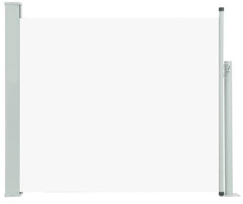 vidaXL Tenda da Sole Laterale Retrattile per Patio Privacy Automatica Schermo Parasole Frangivento 100x300 cm in Tessuto PU Crema Telaio in Ferro