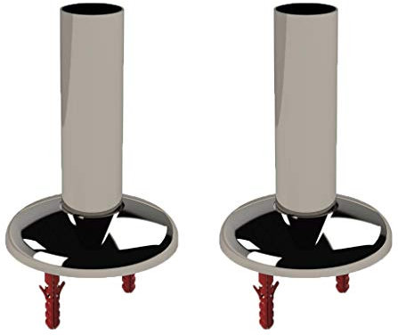 well2wellness® Poolleiter NCL - Flanschbefestigung aus Edelstahl V2A Ø43mm (Paar) / Modell 66 (663322)