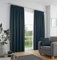 Fusion - Galaxy - Pair of Dim-out Pencil Pleat Curtains - 90 Width x 90 Drop (229 x 229cm) in Navy