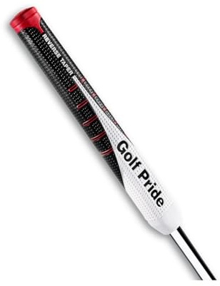 *NUEVO* Golf Pride 2024 Agarre de putter redondo cónico inverso mediano mediano – Colección de golpes mejorada, suave y pegajoso, tracción superior, 63 g, redondo 0.580 – Negro clásico/blanco/rojo